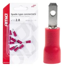 AMIO 03064 — Konektory izolowane męskie płaskie 2.8mm 0.5-1.5mm2 10A 10 szt. AMIO-03064