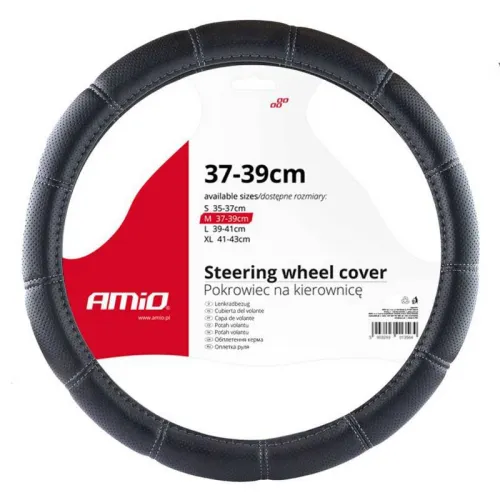 Pokrowiec nakładka na kierownicę samochodową M 37-39cm SWC-29-M AMIO-02566