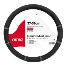 AMIO 01361 — Pokrowiec nakładka na kierownicę samochodową M 37-39cm SWC-06-M AMIO-01361