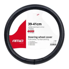 AMIO 01383 — Pokrowiec nakładka na kierownicę samochodową L 39-41cm SWC-16-L AMIO-01383