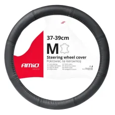 AMIO 03546 — Pokrowiec skórzany nakładka na kierownicę samochodową M 37-39cm SWC-48-M AMIO-03...