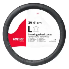 AMIO 03547 — Pokrowiec skórzany nakładka na kierownicę samochodową L 39-41cm SWC-48-L AMIO-03...