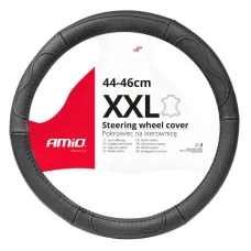 AMIO 03554 — Pokrowiec skórzany nakładka na kierownicę samochodową XXL 44-46cm SWC-49-XXL AMI...