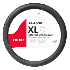 AMIO 03548 — Pokrowiec skórzany nakładka na kierownicę samochodową XL 41-43cm SWC-48-XL AMIO-...