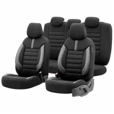 OTOM OT74048 — Komplet pokrowców na fotele samochodowe OTOM LIMITED 102 BLACK/GREY 3-ZIP