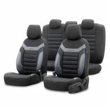 OTOM OT74052 — Komplet pokrowców na fotele samochodowe OTOM INDIVIDUAL 203 BLACK/BLUE 3-ZIP