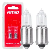 Żarówki halogenowe H6W 12V 6W BAX9S 2szt. blister AMIO-03355