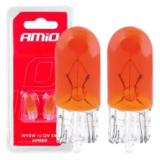 AMIO 03347 — Żarówki halogenowe T10 W5W W2.1x9.5d 12V 2szt. blister AMIO-03347