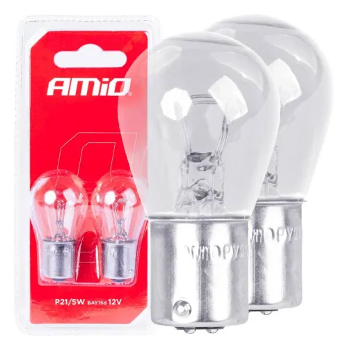 Żarówki halogenowe  P21/5W BAY15D 12V 2szt. blister AMIO-03353