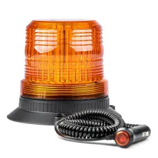 AMIO 01503 — Lampa ostrzegawcza błyskowa kogut 80 LED magnes R10 12V 24V W14M AMIO-01503