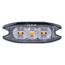 AMIO 02297 — Lampa błyskowa ostrzegawcza płaska 3 LED R65 R10 12-24V AMIO-02297