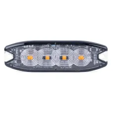 AMIO 02298 — Lampa błyskowa ostrzegawcza płaska 4 LED R65 R10 12-24V AMIO-02298