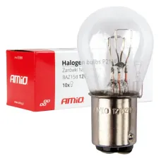 AMIO 03369 — Żarówki halogenowe P21/4W 12V BAZ15d 10szt. AMIO-03369