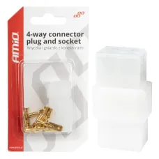AMIO 03514 — Wtyczka gniazdo kostka złącze elektryczne 4 PIN + konektory AMIO-03514
