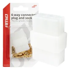 AMIO 03515 — Wtyczka gniazdo kostka złącze elektryczne 6 PIN + konektory AMIO-03515