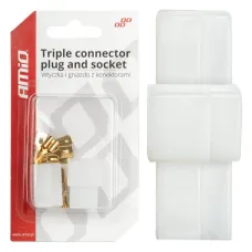 AMIO 03513 — Wtyczka gniazdo kostka złącze elektryczne 3 PIN + konektory AMIO-03513