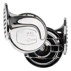 AMIO 01715 — Klakson sygnał dźwiękowy chrom 12V 2 sztuki CHR-01 AMIO-01715