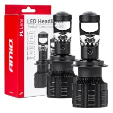 AMIO 03668 — Żarówki samochodowe LED seria PL Lens H7 soczewka 6000K Canbus AMIO-03668