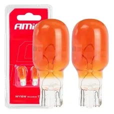 AMIO 02550 — Żarówki halogenowe T15 WY16W W2.1x9.5d 12V 2  szt. AMIO-02550