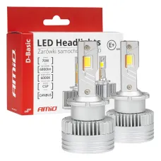AMIO 03629 — Żarówki żarniki LED seria D-Basic D4S D4R 6000K Canbus AMIO-03629