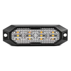 AMIO 03929 — Lampa błyskowa ostrzegawcza płaska 4x3W LED R65 R10 12V 24V AMIO-03929