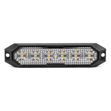 AMIO 03930 — Lampa błyskowa ostrzegawcza płaska 6x3W LED R65 R10 12V 24V AMIO-03930