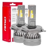 Żarówki samochodowe LED seria HP Full Canbus H4/H19 12V 24V 6500K AMIO-03673
