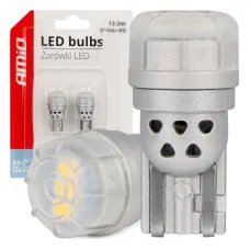 AMIO 03725 — Żarówki LED 360 Pure Light Series STANDARD T10 W5W 3x3020 SMD White 12V 24V AMIO...