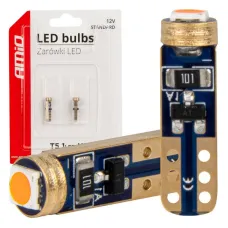 AMIO 03727 — Żarówki LED STANDARD Red czerwone W1W T5 12V 3030 1LED HP AMIO-03727