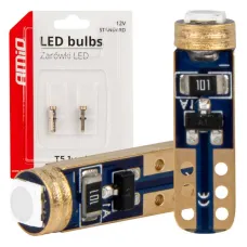 AMIO 03728 — Żarówki LED STANDARD niebieskie T5 W1W 12V 3030 1LED HP AMIO-03728