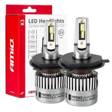 AMIO 03682 — Żarówki samochodowe LED seria K3 H4/H19 12V 6000K Canbus AMIO-03682
