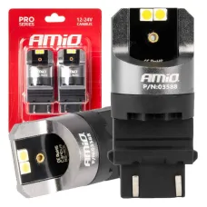 AMIO 03588 — Żarówki LED CANBUS PRO series 3157 P27/7W 4x3030 SMD White 12/24V AMIO-03588