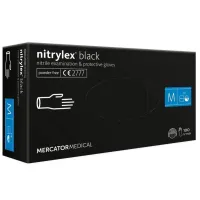 Rękawice nitrylowe czarne Mercator Nitrylex Black rozmiar M 100 szt.