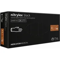 Rękawice nitrylowe czarne Mercator Nitrylex Black rozmiar XL 100 szt.