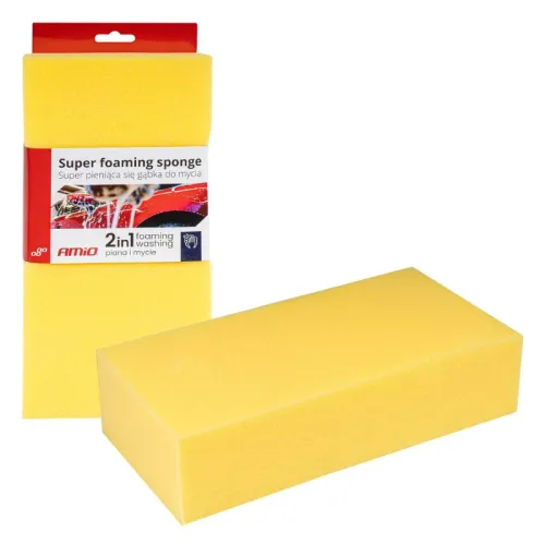 Gąbka do mycia auta samochodu miękka super piana AMIO-03842