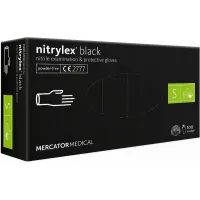 Rękawice nitrylowe czarne Mercator Nitrylex Black rozmiar S 100 szt.