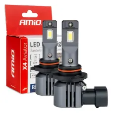 AMIO 03766 — Żarówki samochodowe LED seria X4 Aviator HB3 9005 HIR1 9011 H10 6500K Canbus AMI...
