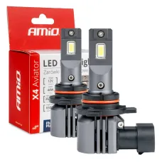 AMIO 03768 — Żarówki samochodowe LED seria X4 Aviator HIR2 9012 6500K Canbus AMIO-03768