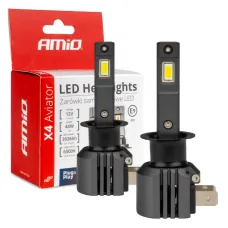 AMIO 03761 — Żarówki samochodowe LED seria X4 Aviator H1 6500K Canbus AMIO-03761
