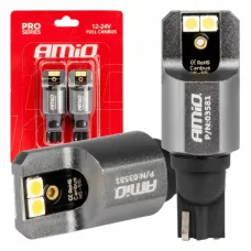 AMIO 03581 — Żarówki LED FULL CANBUS PRO T15 W16W 4x3030 SMD białe 12V 24V AMIO-03581