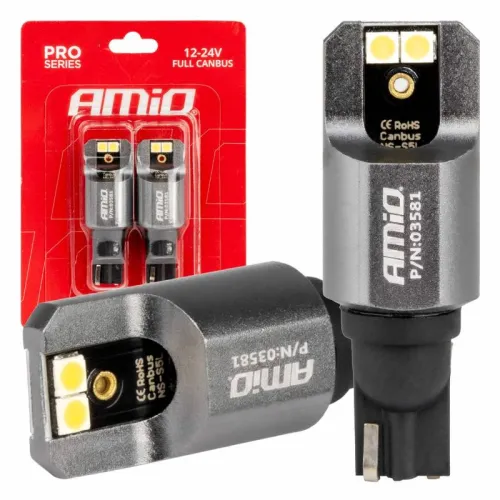 Żarówki LED FULL CANBUS PRO T15 W16W 4x3030 SMD białe 12V 24V AMIO-03581