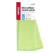 AMIO 03734 — Ściereczka mikrofibra waflowa do szyb okien luster 40x30 cm 2 szt. AMIO-03734