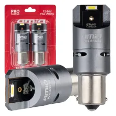 AMIO 03603 — Żarówki LED FULL CANBUS PRO BA15S P21W 2x1860SMD białe 12V 24V AMIO-03603