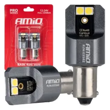 AMIO 03582 — Żarówki LED FULL CANBUS PRO T4W BA9S 4x3030 SMD White 12V 24V AMIO-03582