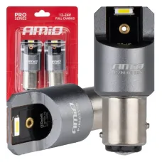 AMIO 03595 — Żarówki LED FULL CANBUS PRO BAY15D P21/5W 2x1860SMD białe 12V 24V AMIO-03595