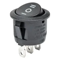 Włącznik czarny okrągły 12/230V BU03 AMIO-02463