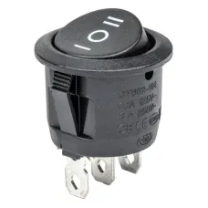 AMIO 02463 — Włącznik czarny okrągły 12/230V BU03 AMIO-02463