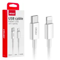 Kabel do ładowania USB-C - LIGHTNING IPHONE PD 20W 100cm FullLINK AMIO-03898