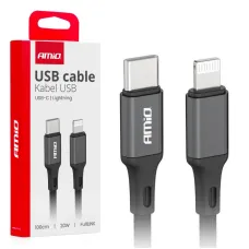 AMIO 03904 — Kabel do ładowania USB-C - LIGHTNING IPHONE PD 20W 100cm FullLINK AMIO-03904