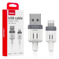AMIO 03907 — Kabel do ładowania USB-A - LIGHTNING IPHONE 3A 100cm FullLINK AMIO-03907